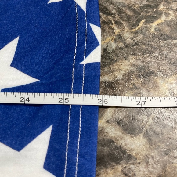 Patriotic American Flag Star T-Shirt Vneck flutter cap sleeve Size M - Picture 5 of 5